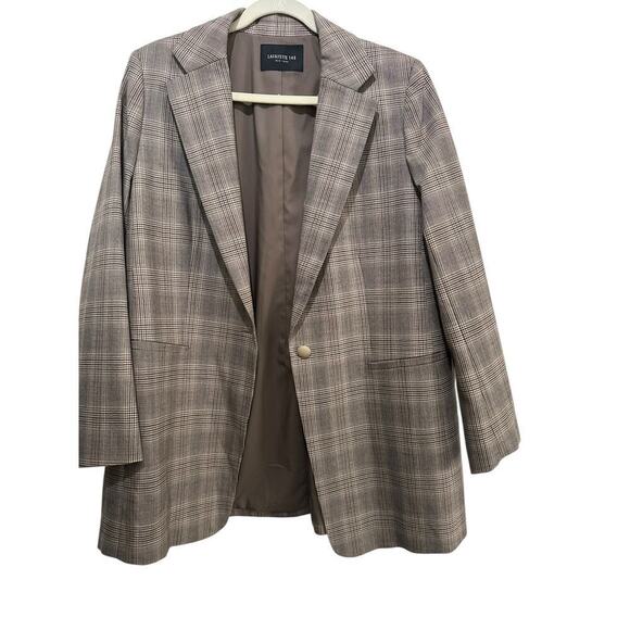 Lafayette 148 Women's Heather Plaid Wool Blended Eloquent Blazer Jacket Size 16 - Picture 7 of 15